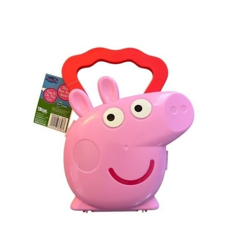 Peppa Pig Pink Character Lunch Box Container Kids Storage Case‎ with Handle